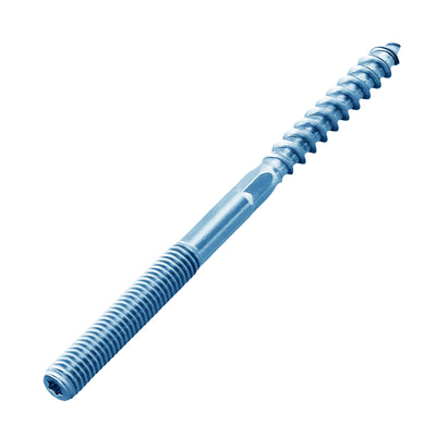 Harfington 1Pcs M10x200mm Carbon Steel Blue-plated White Zinc Threaded Rod Screw