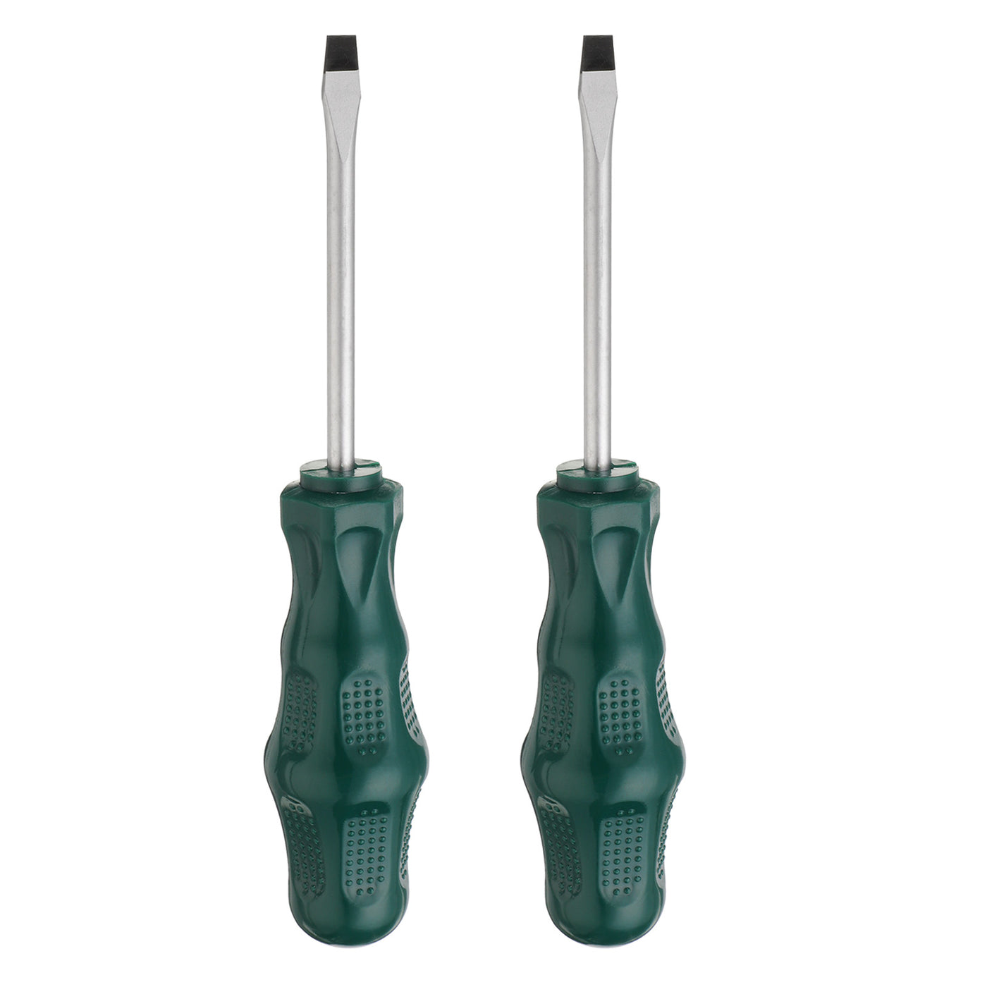 Harfington 2pcs SL5 Flat Head Screwdriver 6.5" Magnetic Slotted Screwdrivers CR-V, Green