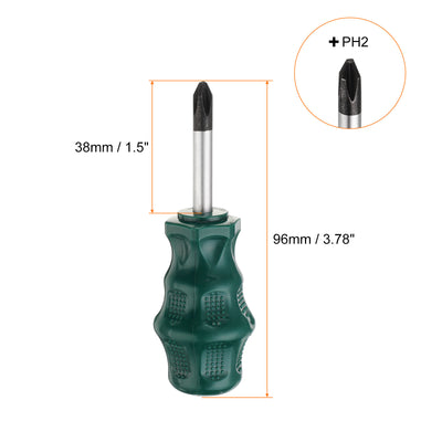 Harfington PH2 Phillips Schraubendreher #2 3,8" Magnetische Schraubendreher 1,5" CR-V mit ergonomischem Griff für DIY-Reparaturen, Grün