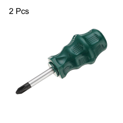 Harfington 2pcs PH2 Phillips Screwdriver #2 3.8" Magnetic Screwdrivers CR-V, Green