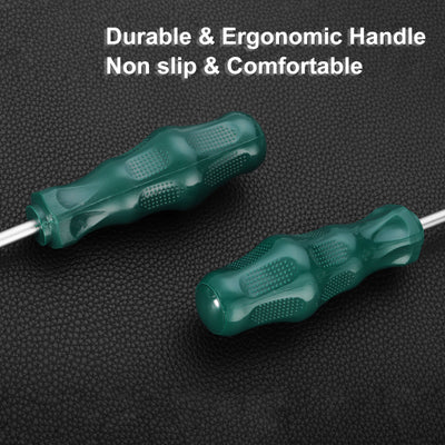 Harfington 2pcs PH2 Phillips Screwdriver #2 9.8" Magnetic Screwdrivers CR-V, Green