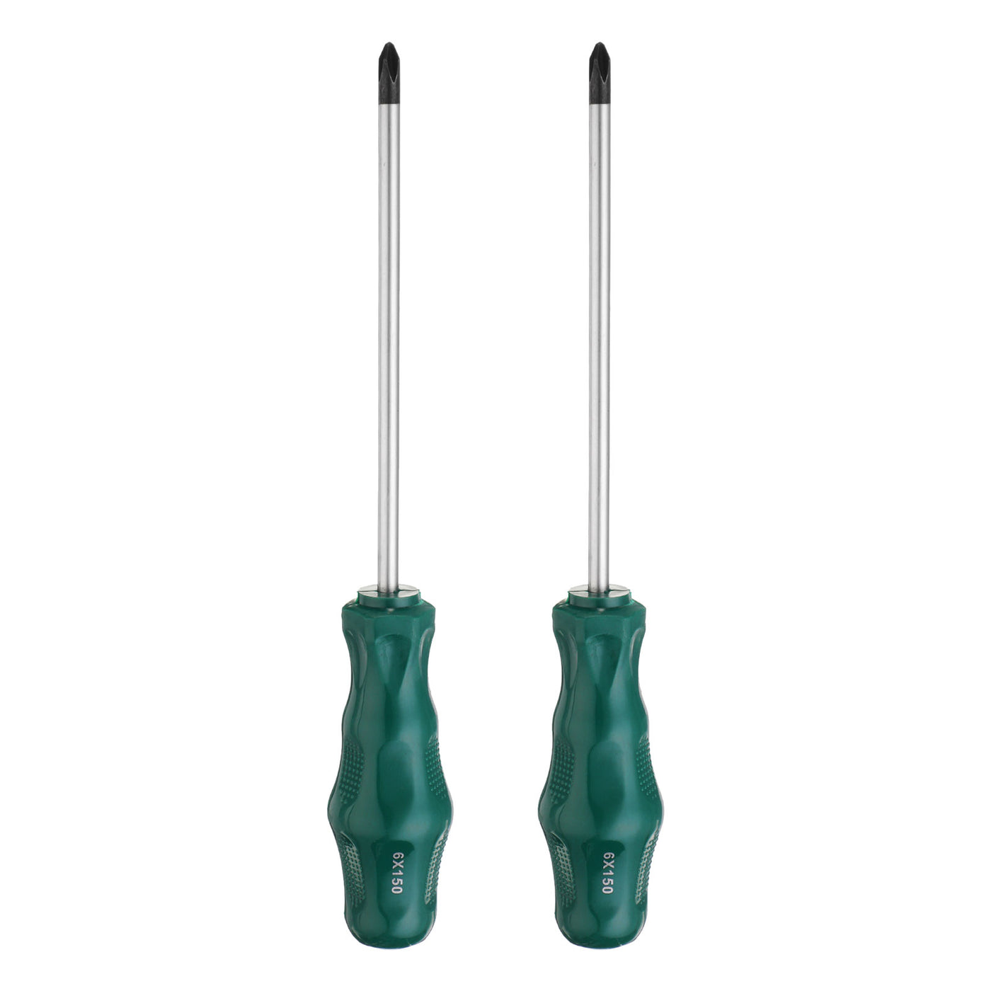 Harfington 2pcs PH2 Phillips Screwdriver #2 9.8" Magnetic Screwdrivers CR-V, Green