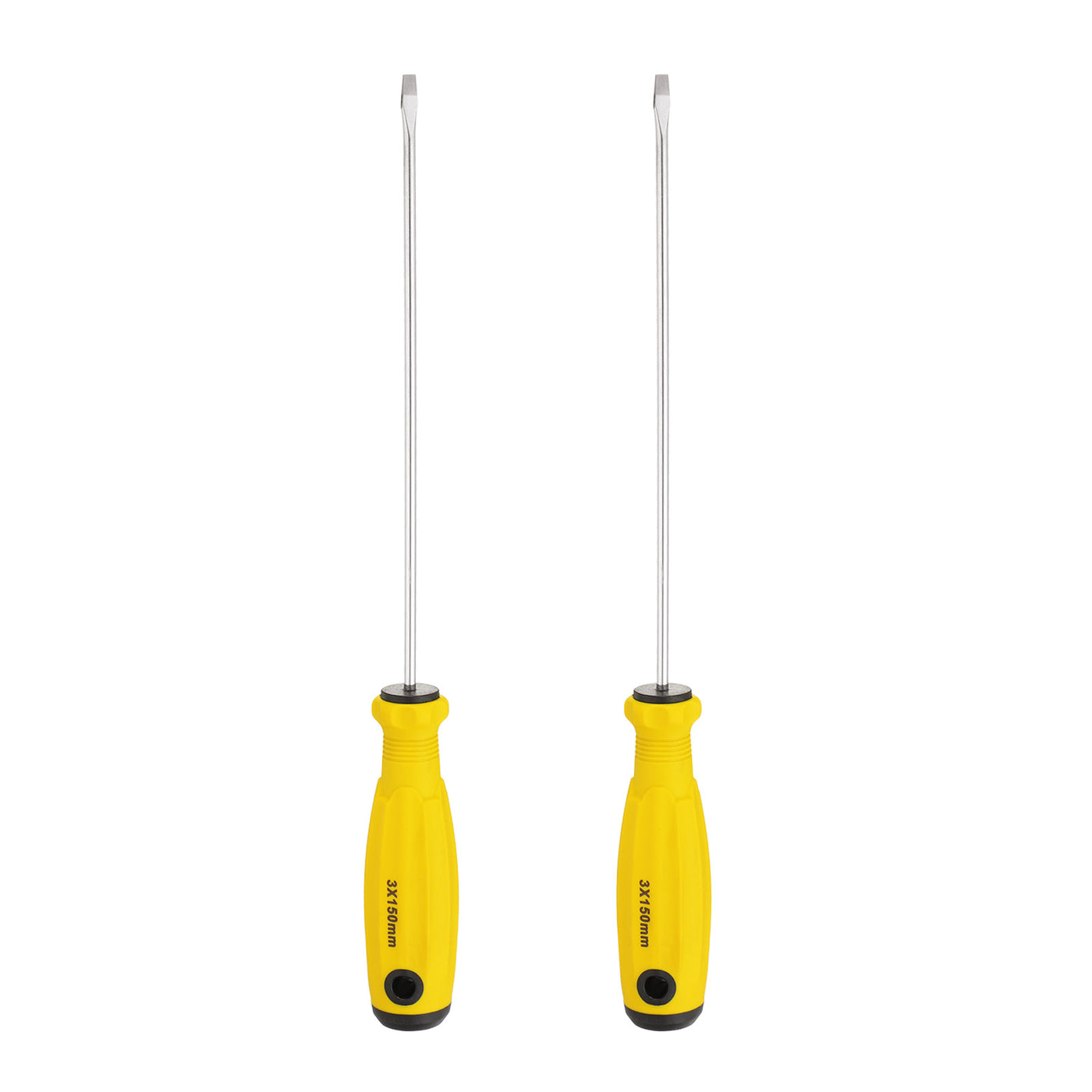 Harfington 2pcs SL5 Flat Head Screwdriver 9.3" Magnetic Slotted Screwdrivers CR-V, Yellow