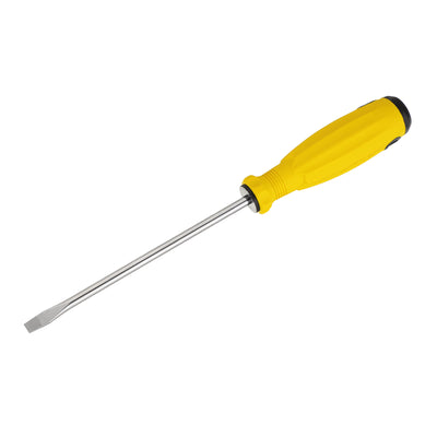 Harfington SL6 Flat Head Screwdriver 10.4" Magnetic Slotted Screwdrivers CR-V, Yellow