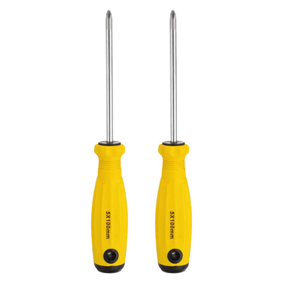 Harfington 2pcs PH2 Phillips Screwdriver #2 8.1" Magnetic Screwdrivers CR-V, Yellow