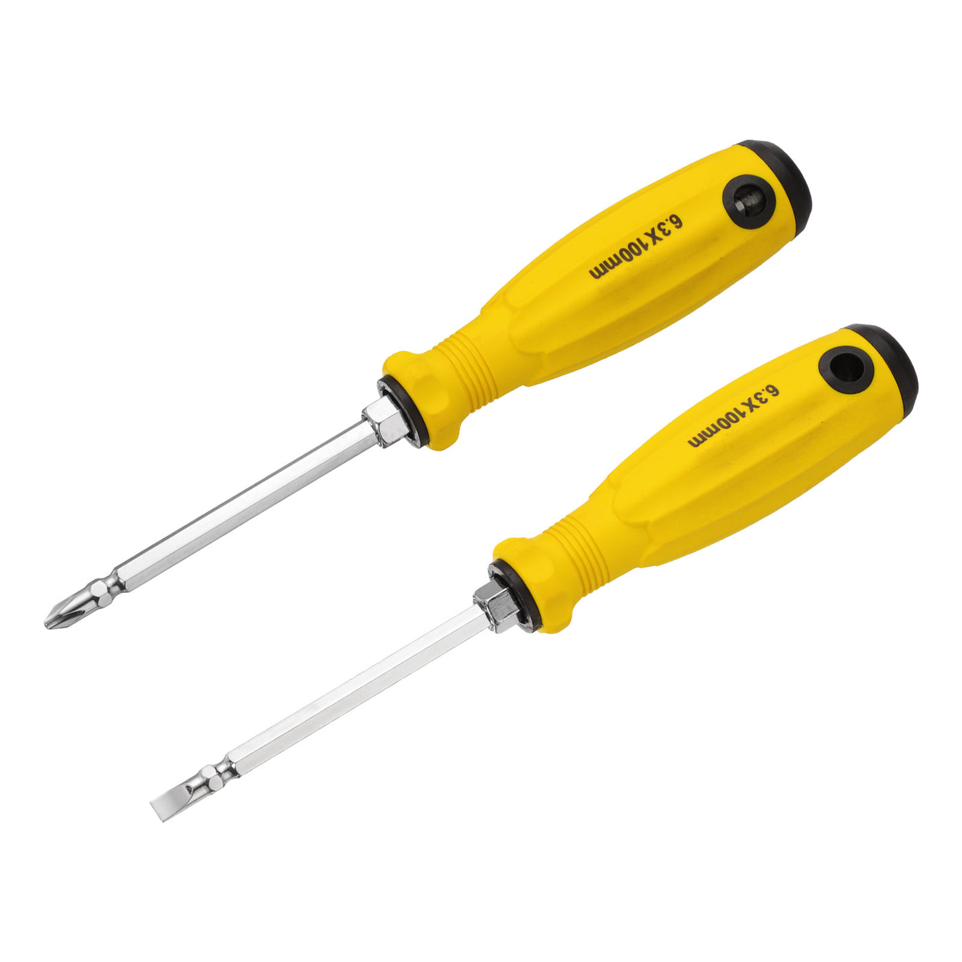 Harfington 2 in 1 Screwdriver PH2 Phillips & SL3 Slotted Magnetic Screwdrivers, Yellow