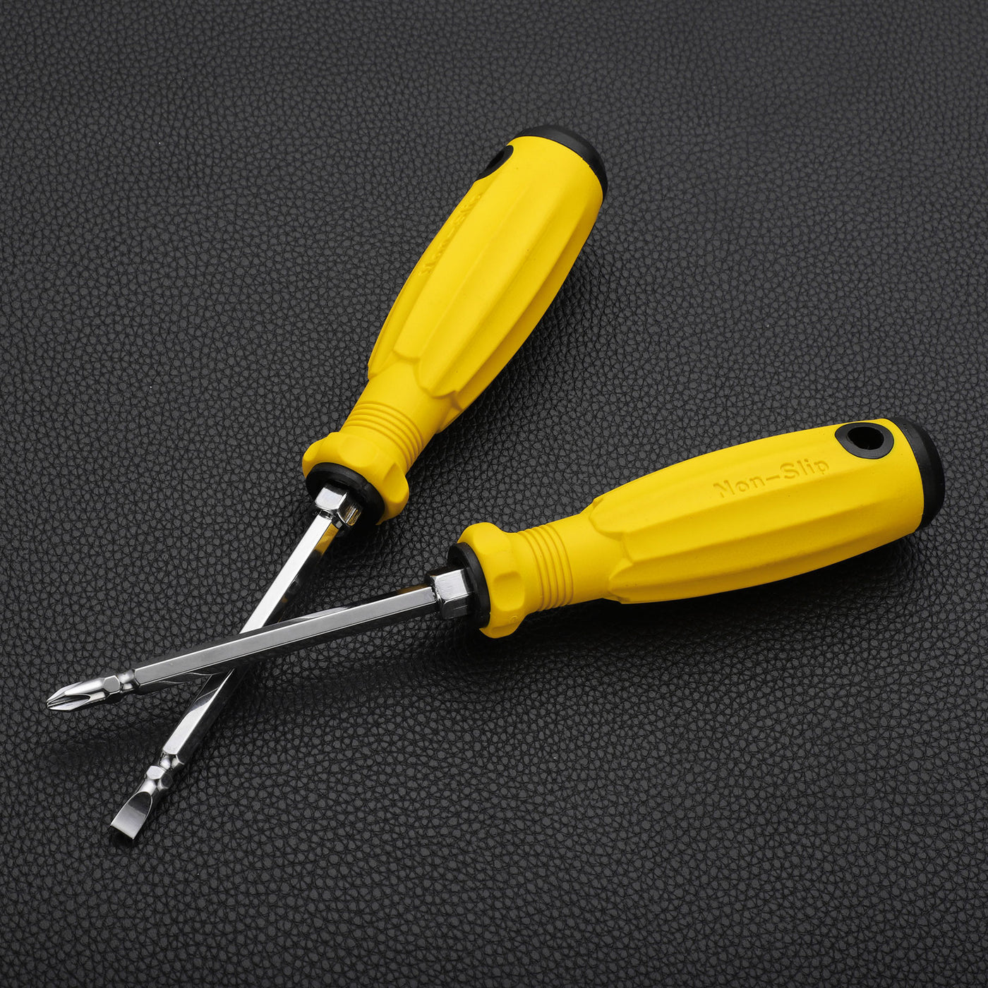 Harfington 2 in 1 Screwdriver PH2 Phillips & SL3 Slotted Magnetic Screwdrivers, Yellow