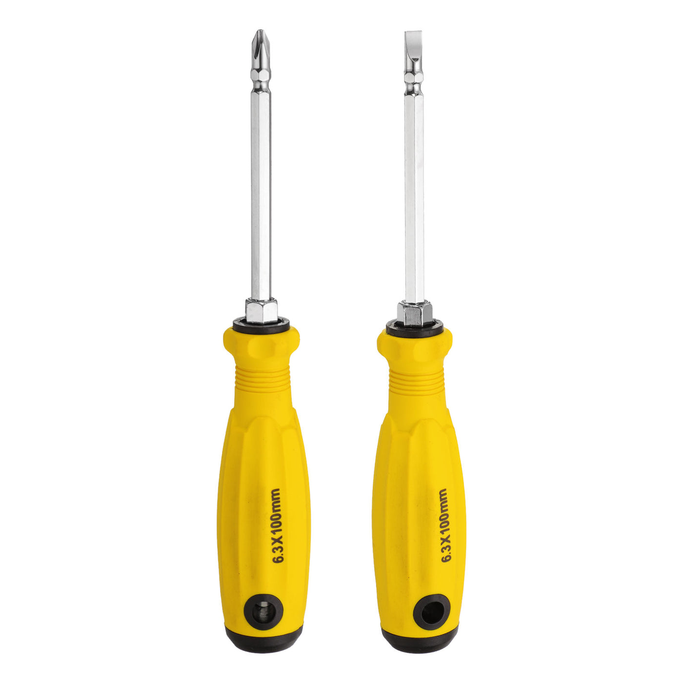 Harfington 2 in 1 Screwdriver PH2 Phillips & SL3 Slotted Magnetic Screwdrivers, Yellow