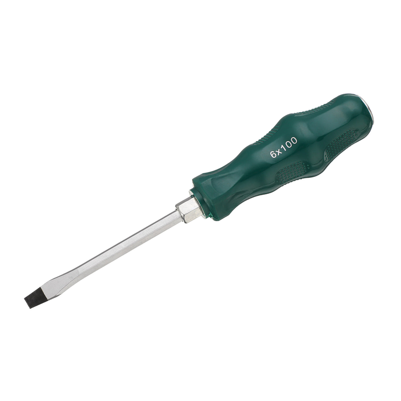 Harfington SL6 Flat Head Screwdriver 3.9" Magnetic Demolition Slotted CR-V, Green