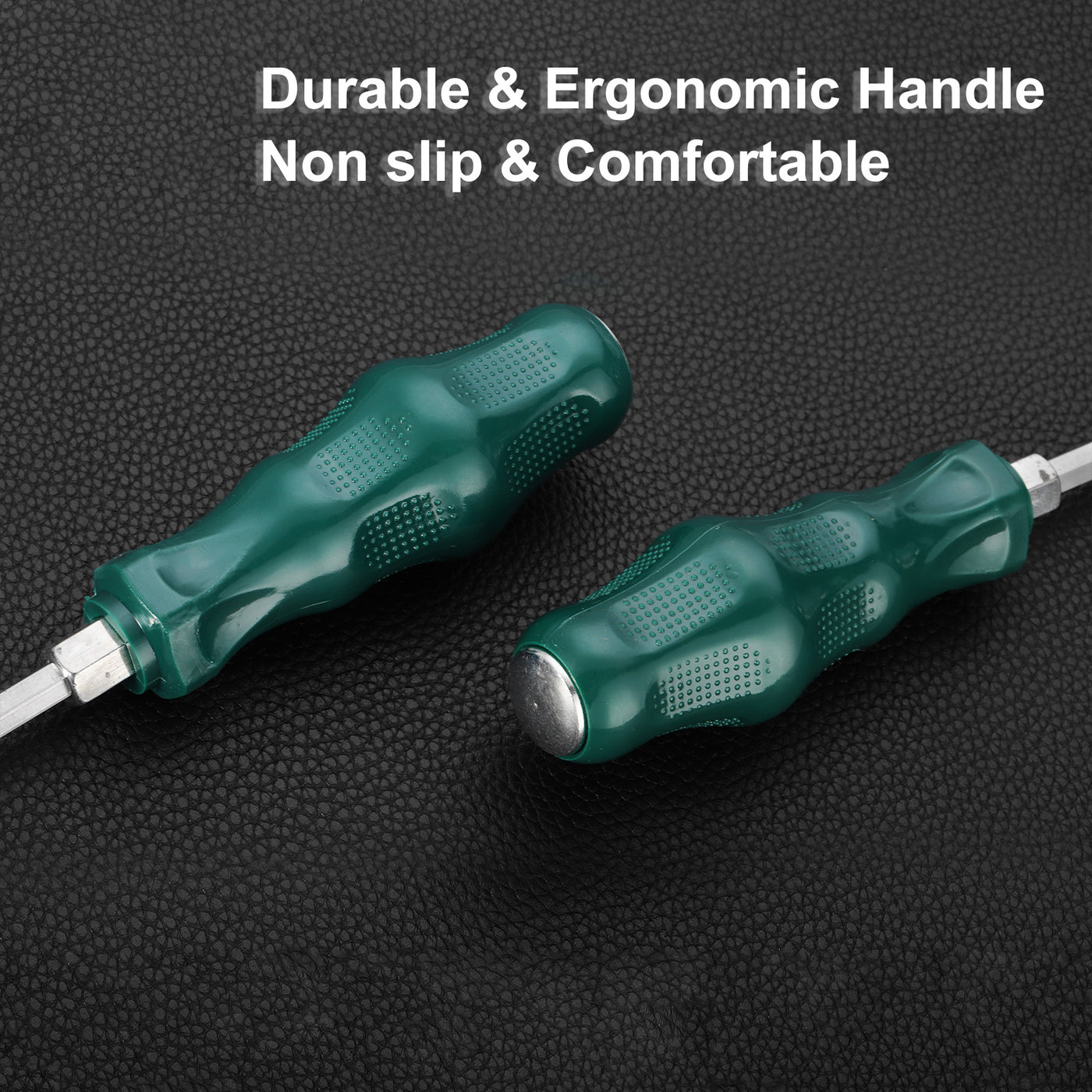 Harfington 2pcs SL6 Flat Head Screwdriver 4.9" Magnetic Demolition Slotted  CR-V, Green