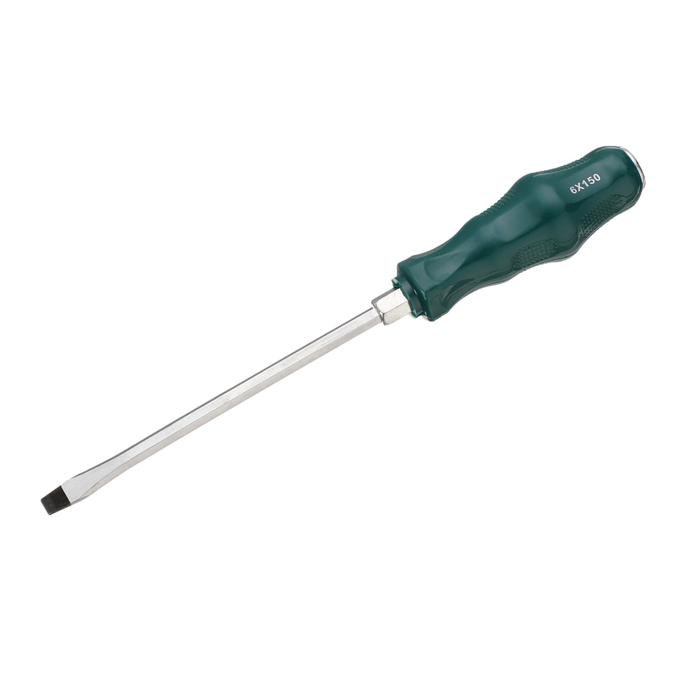 Harfington SL6 Flat Head Screwdriver 5.9" Magnetic Demolition Slotted  CR-V, Green