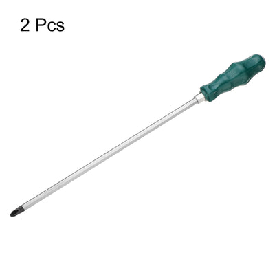 Harfington 2pcs PH3 Phillips Screwdriver #3 15.7" Magnetic Demolition CR-V, Green