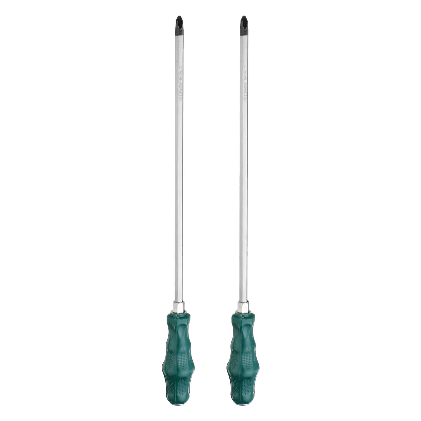 Harfington 2pcs PH3 Phillips Screwdriver #3 15.7" Magnetic Demolition CR-V, Green