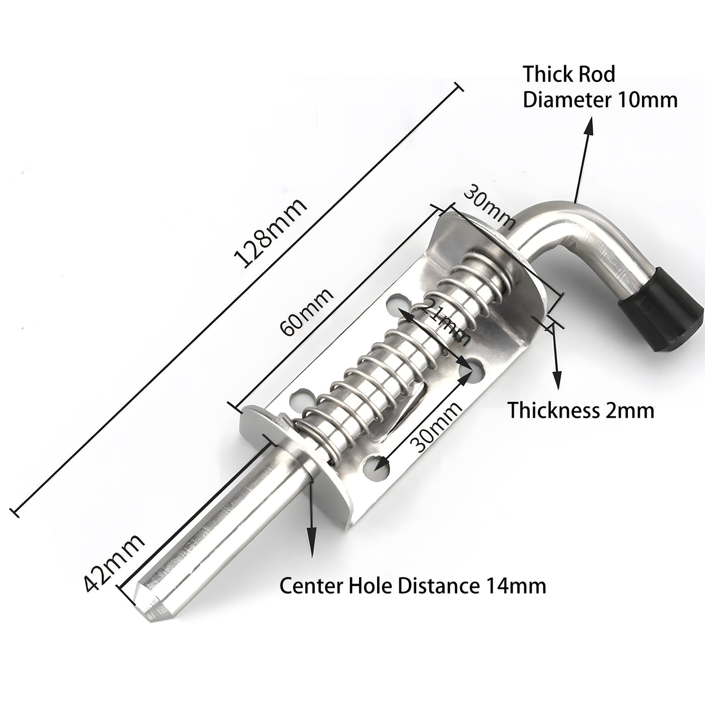 Harfington 1PCS Spring Loaded Latch Pin, Heavy Duty Latch Lock Assembly, 304 Stainless Steel 5" Sliding Barrel Bolt Door Lock