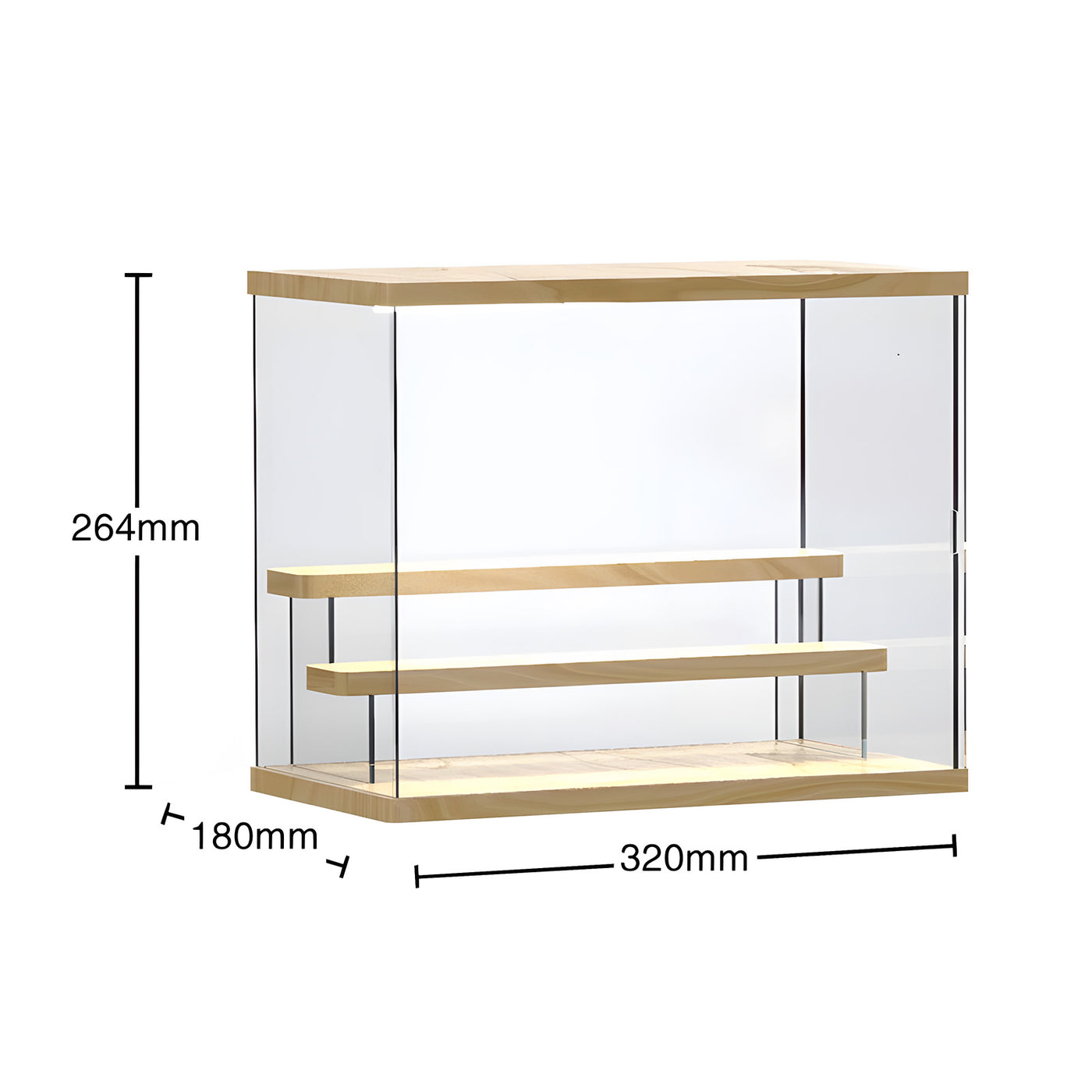 Harfington Acrylic Collection Display Storage Box with RGB Bluetooth Dimming Light and Wood Ladders