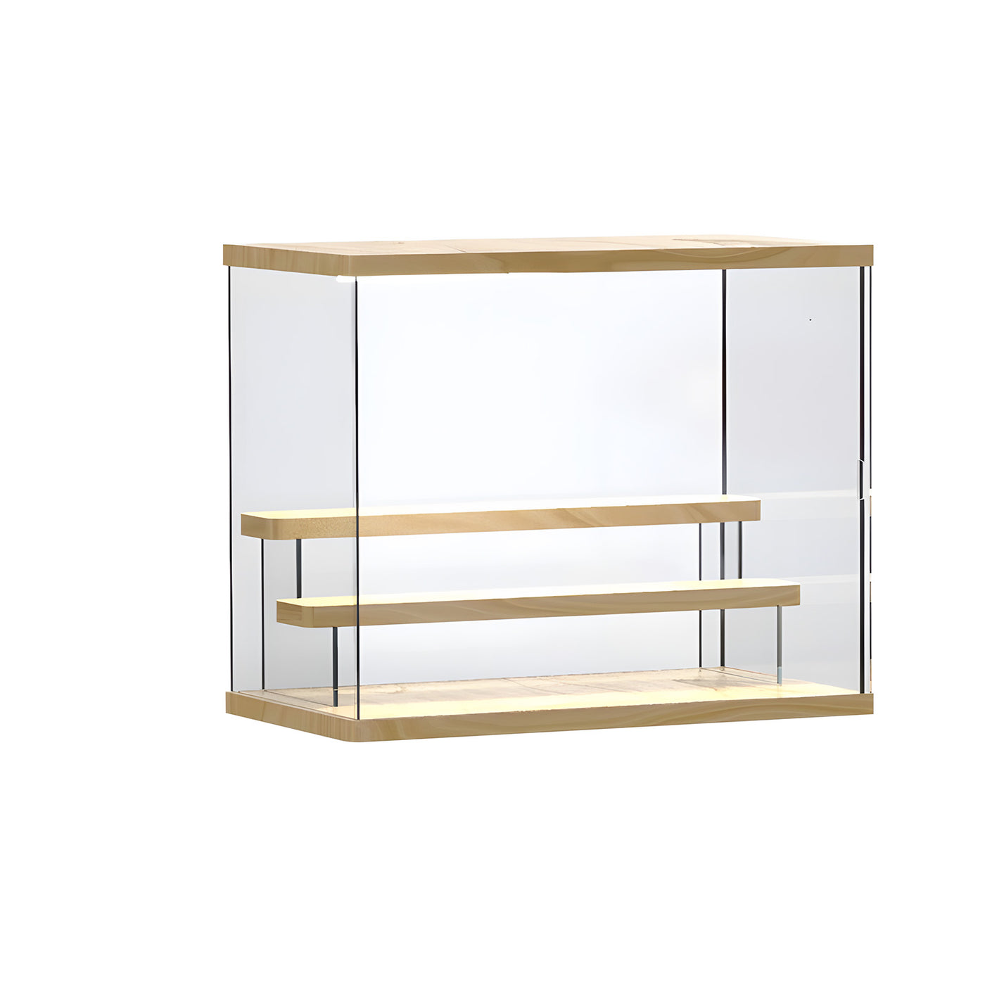 Harfington Acrylic Collection Display Storage Box with RGB Bluetooth Dimming Light and Wood Ladders