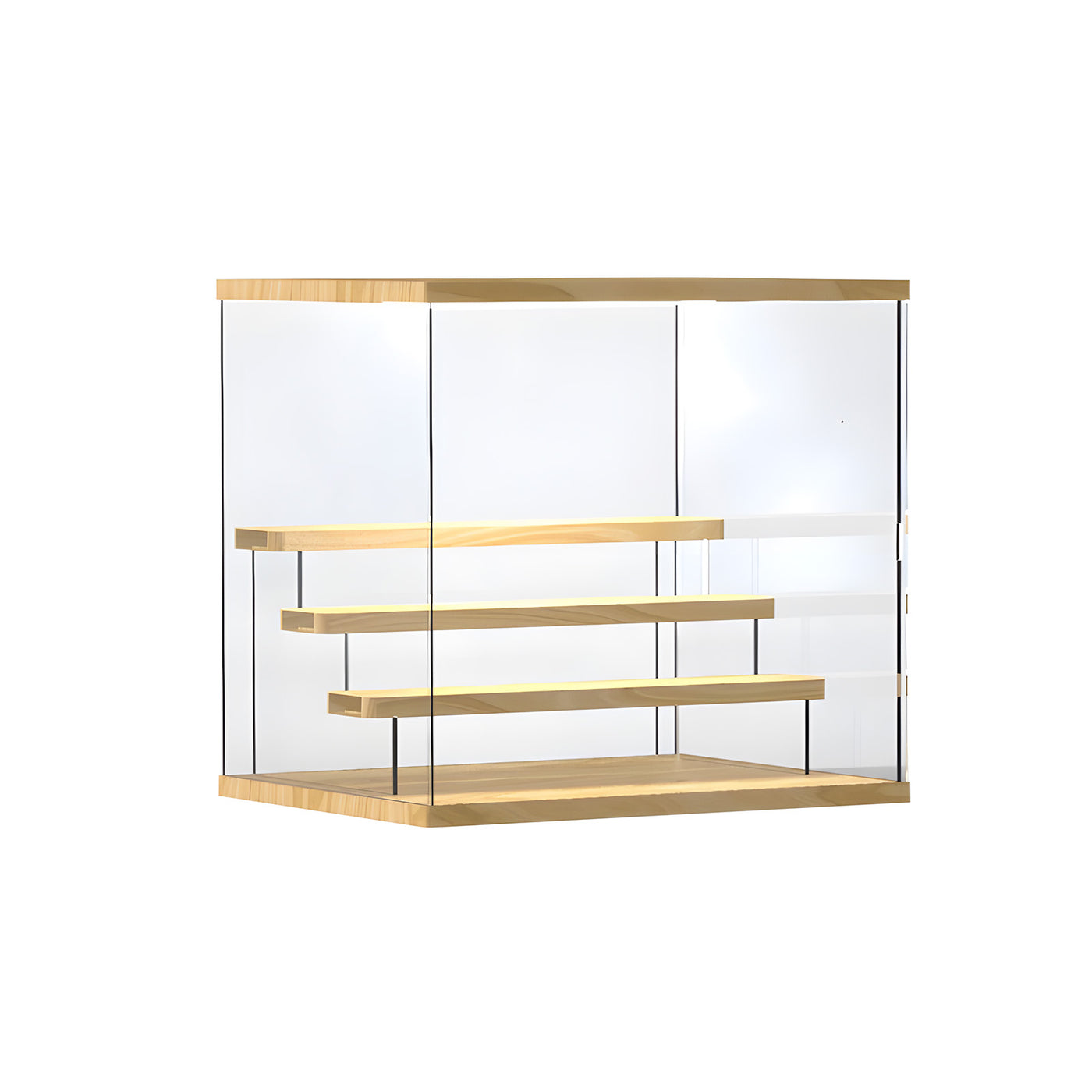 Harfington Acrylic Collection Display Storage Box with RGB Bluetooth Dimming Light and Wood Ladders