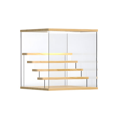 Harfington Acrylic Collection Display Storage Box with RGB Bluetooth Dimming Light and Wood Ladders