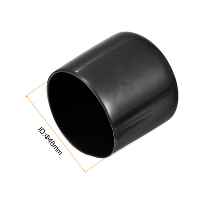 Harfington Uxcell 5pcs Rubber End Caps 1 13/16"(46mm) ID Vinyl PVC Round Tube Bolt Cap Cover Black