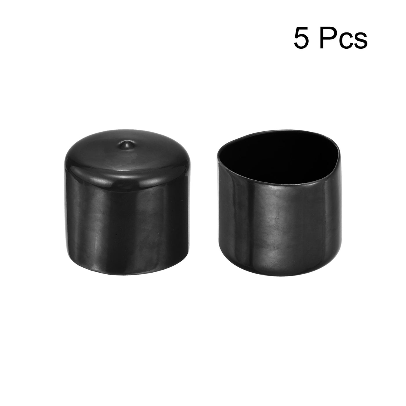 uxcell Uxcell 5pcs Rubber End Caps 1 7/8"(48mm) ID Vinyl PVC Round Tube Bolt Cap Cover Black