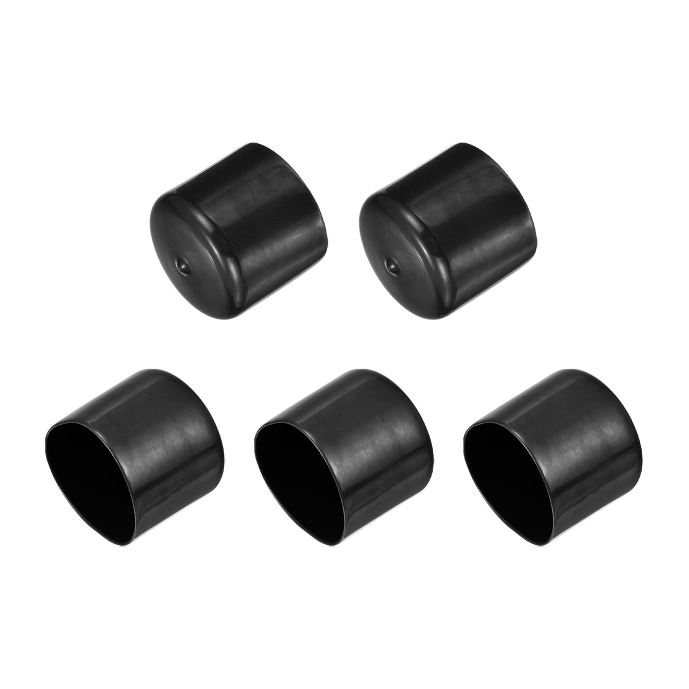 uxcell Uxcell 5pcs Rubber End Caps 1 7/8"(48mm) ID Vinyl PVC Round Tube Bolt Cap Cover Black