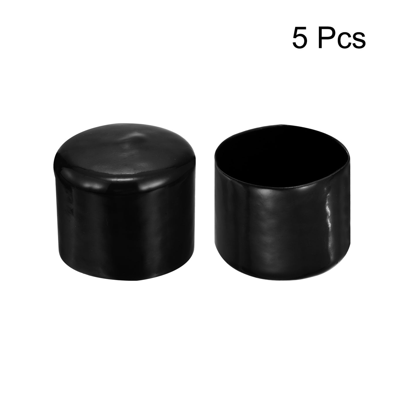 uxcell Uxcell 5pcs Rubber End Caps 2 1/16"(53mm) ID Vinyl PVC Round Tube Bolt Cap Cover Black