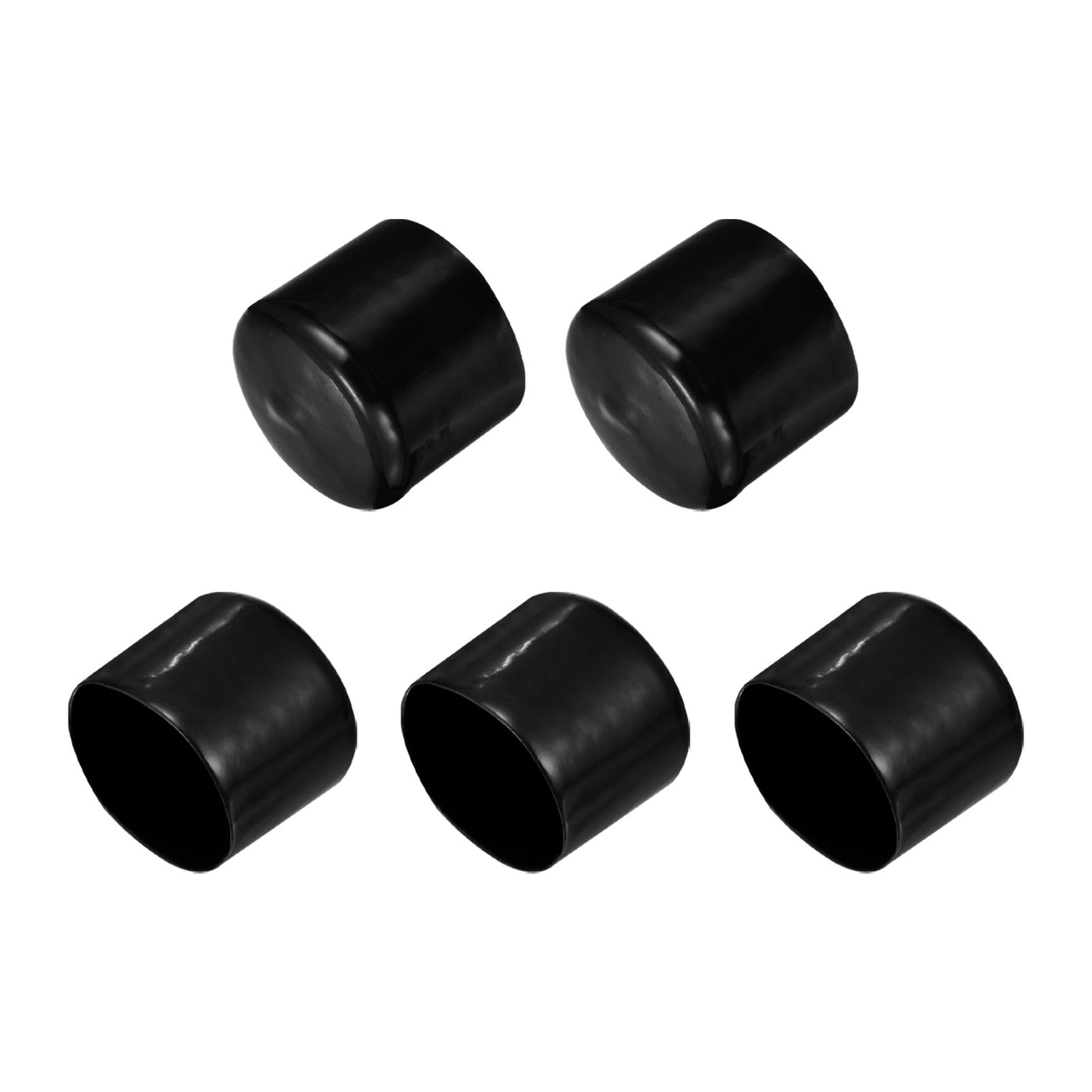 uxcell Uxcell 5pcs Rubber End Caps 2 1/8"(54mm) ID Vinyl PVC Round Tube Bolt Cap Cover Black