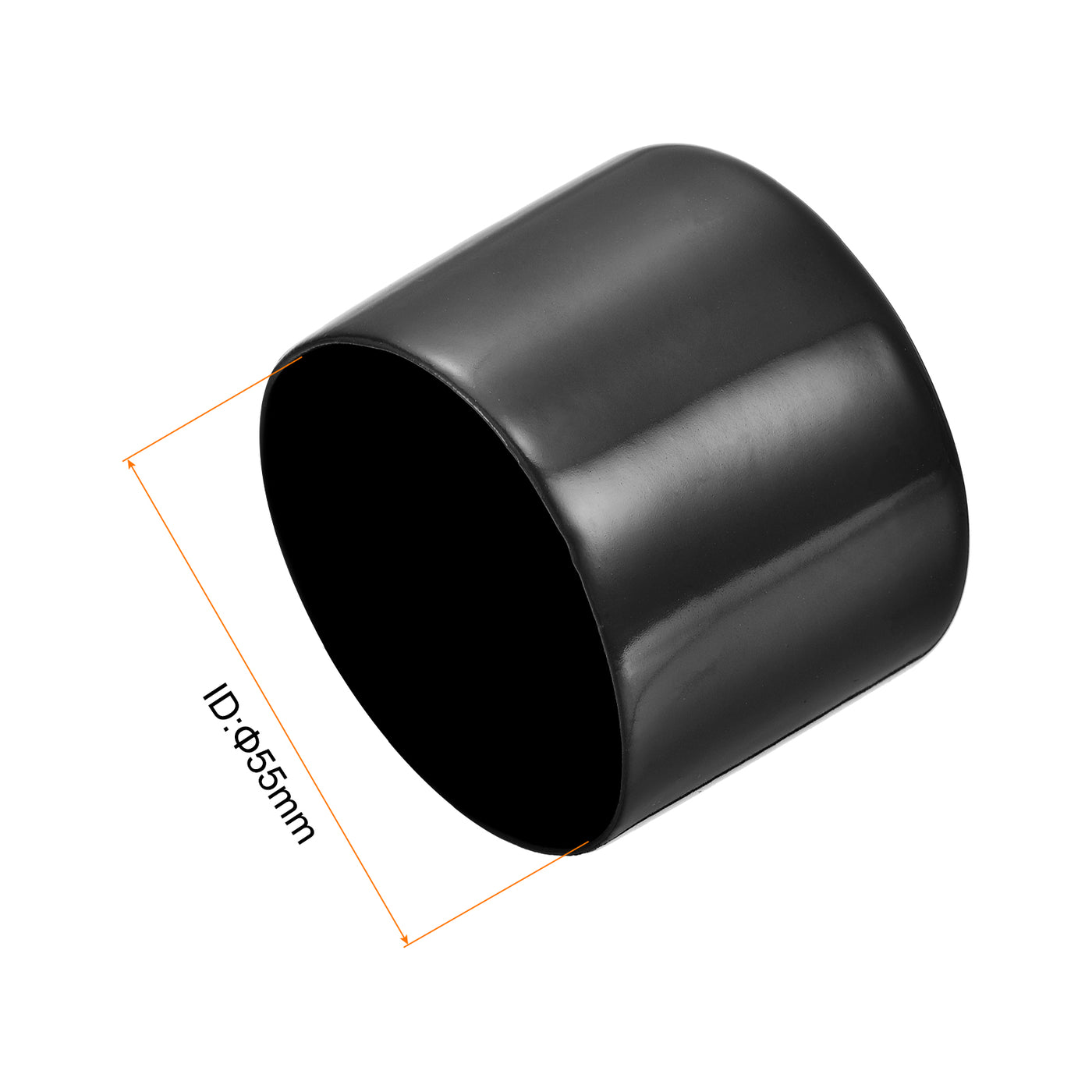 uxcell Uxcell 2pcs Rubber End Caps 55mm ID Vinyl Round Tube Bolt Cover Screw Protectors Black