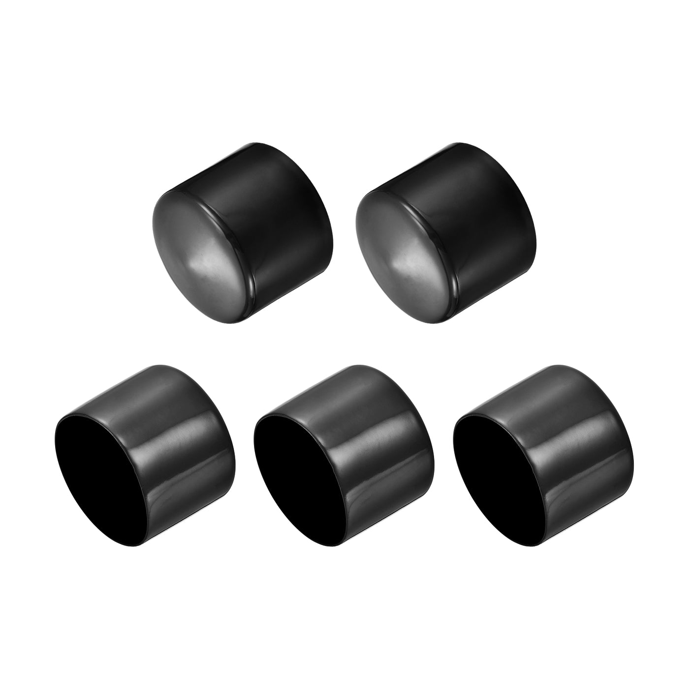 uxcell Uxcell 5pcs Rubber End Caps 2 3/16"(55mm) ID Vinyl PVC Round Tube Bolt Cap Cover Black