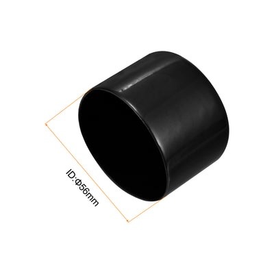 Harfington Uxcell 2pcs Rubber End Caps 56mm ID Vinyl Round Tube Bolt Cover Screw Protectors Black