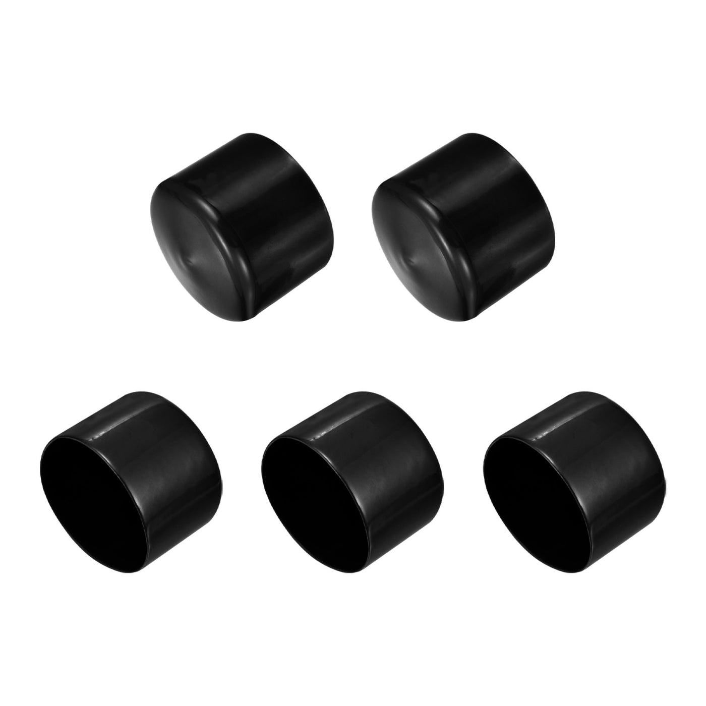 uxcell Uxcell 5pcs Rubber End Caps 2 3/16"(56mm) ID Vinyl PVC Round Tube Bolt Cap Cover Black