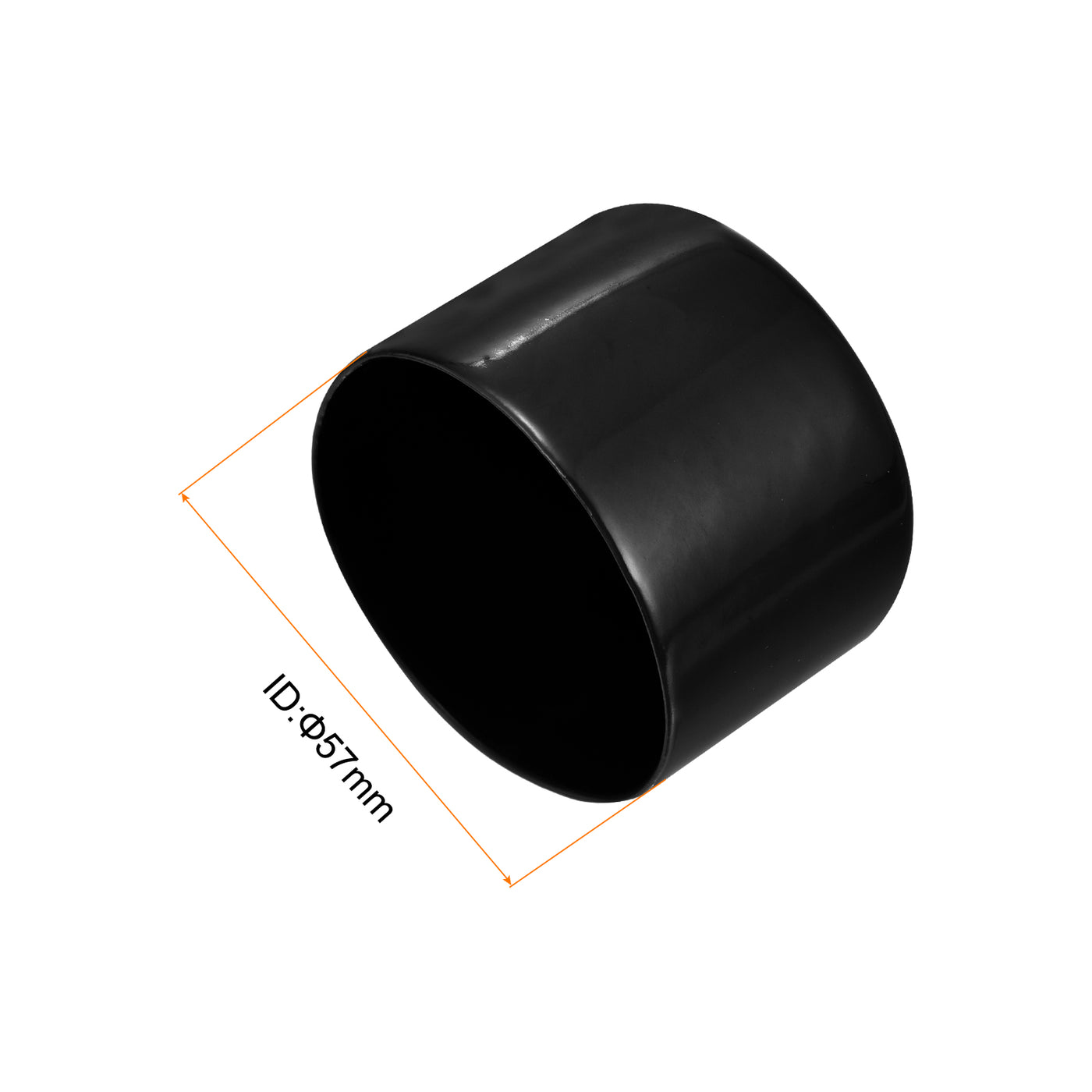 uxcell Uxcell 2 Stück Gummikappen 57mm (2 1/4") ID Vinyl Rundrohr Bolzenkappe Abdeckung Schraubengewinde Schutzkappen Schwarz