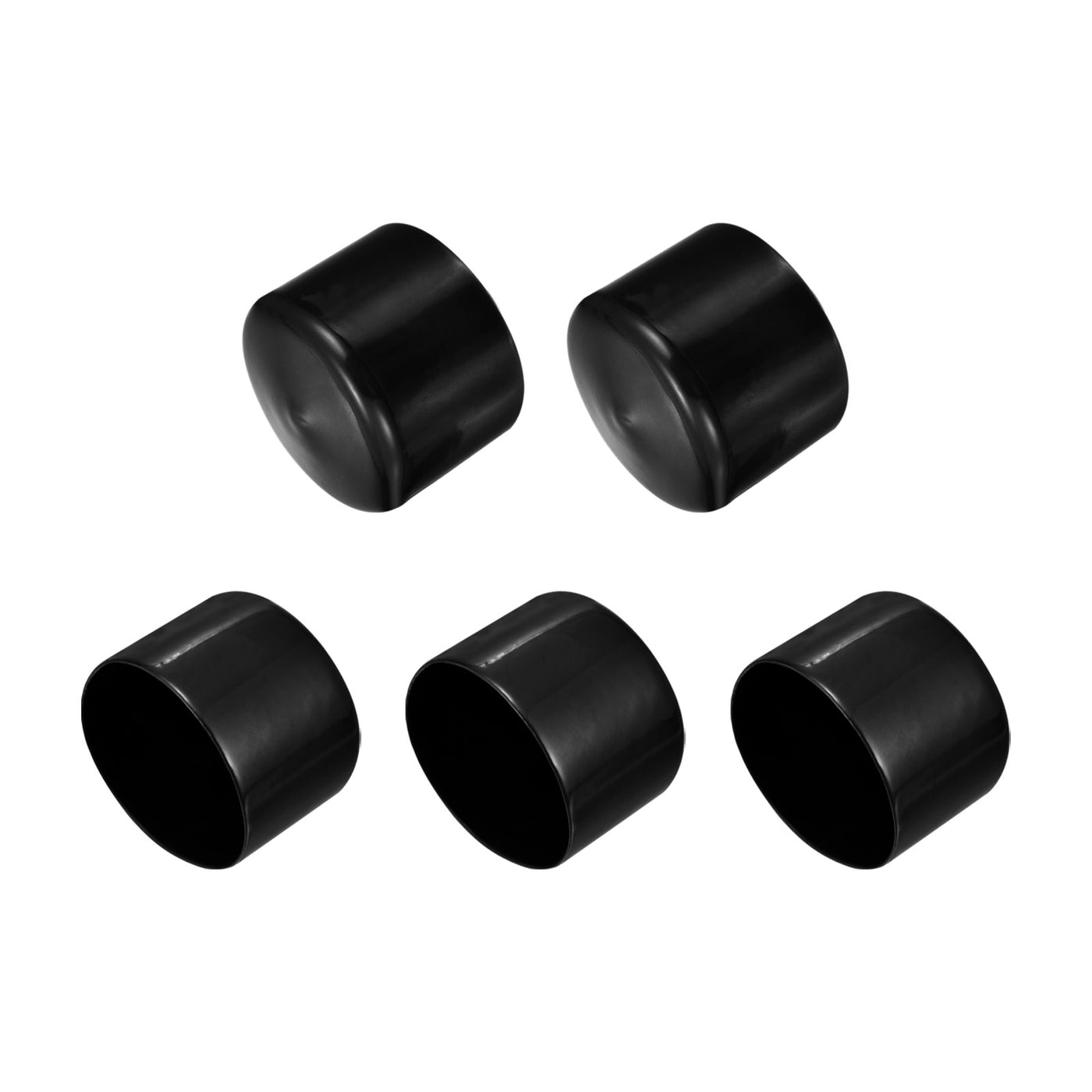 uxcell Uxcell 5pcs Rubber End Caps 2 1/4"(58mm) ID Vinyl PVC Round Tube Bolt Cap Cover Black