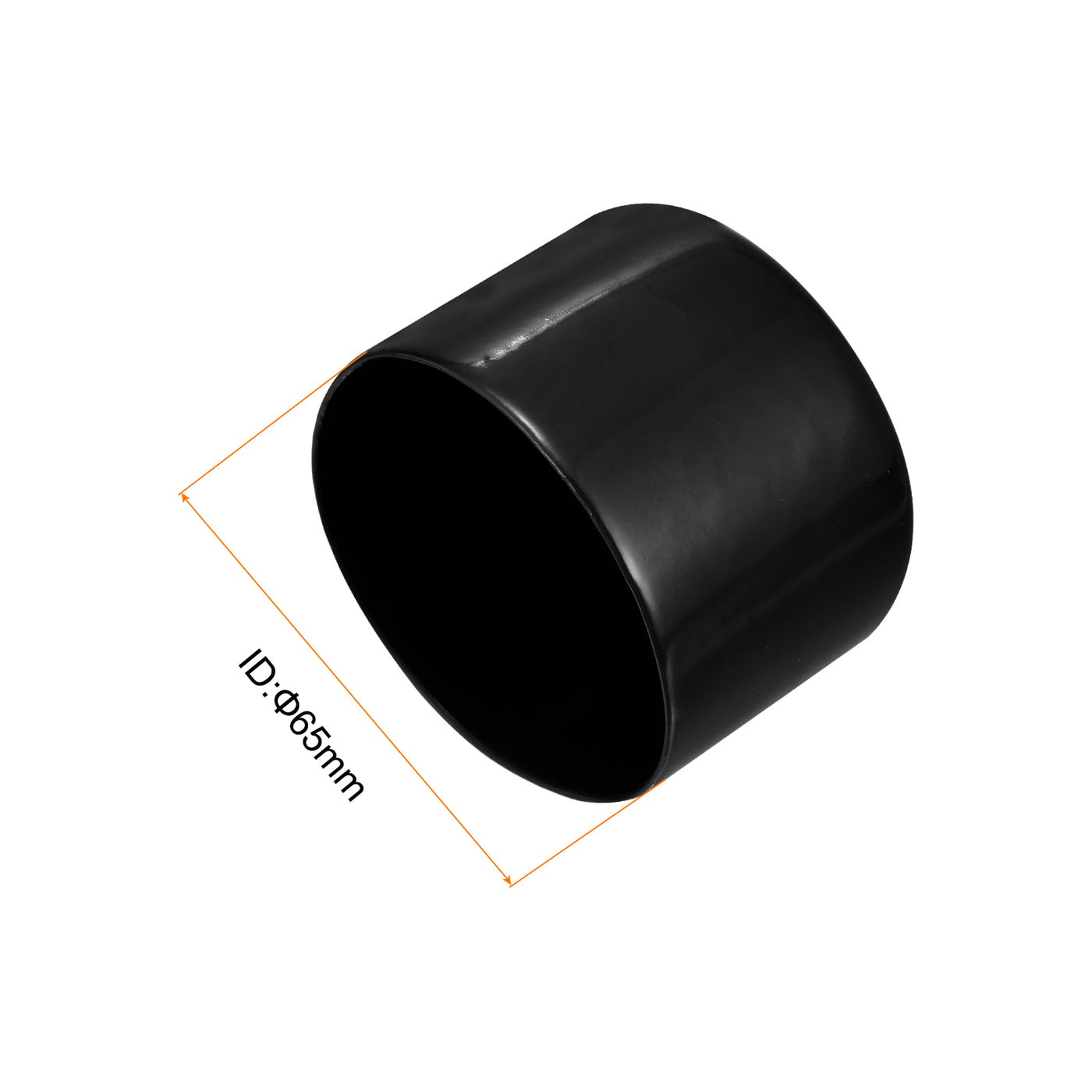 uxcell Uxcell 5pcs Rubber End Caps 2 9/16"(65mm) ID Vinyl PVC Round Tube Bolt Cap Cover Black