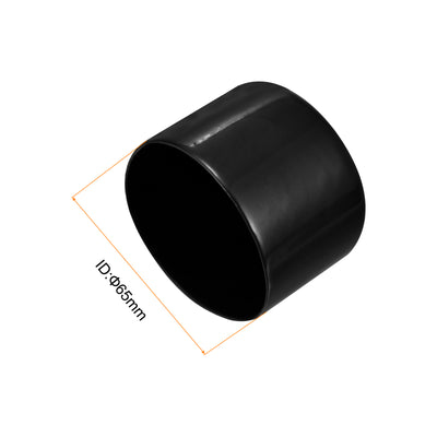 Harfington Uxcell 5pcs Rubber End Caps 2 9/16"(65mm) ID Vinyl PVC Round Tube Bolt Cap Cover Black