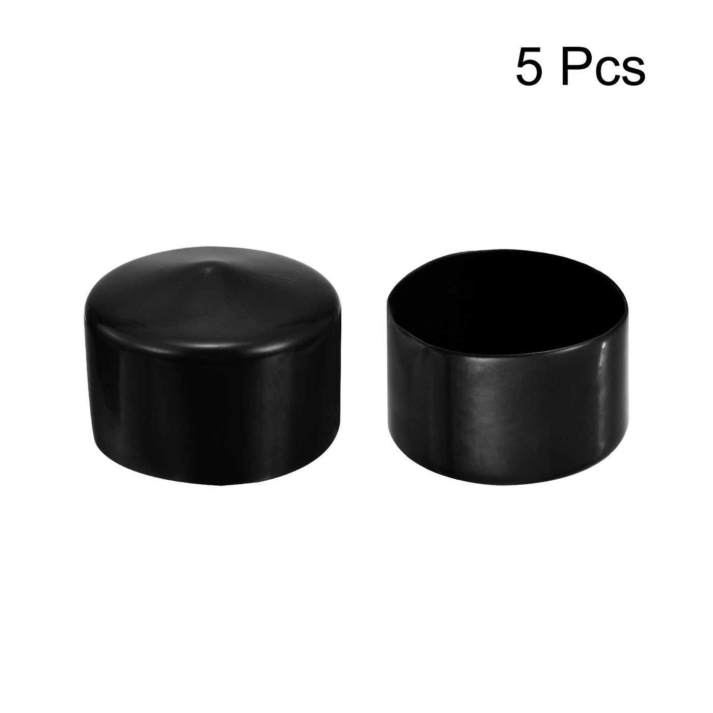 uxcell Uxcell 5pcs Rubber End Caps 2 3/4"(70mm) ID Vinyl PVC Round Tube Bolt Cap Cover Black