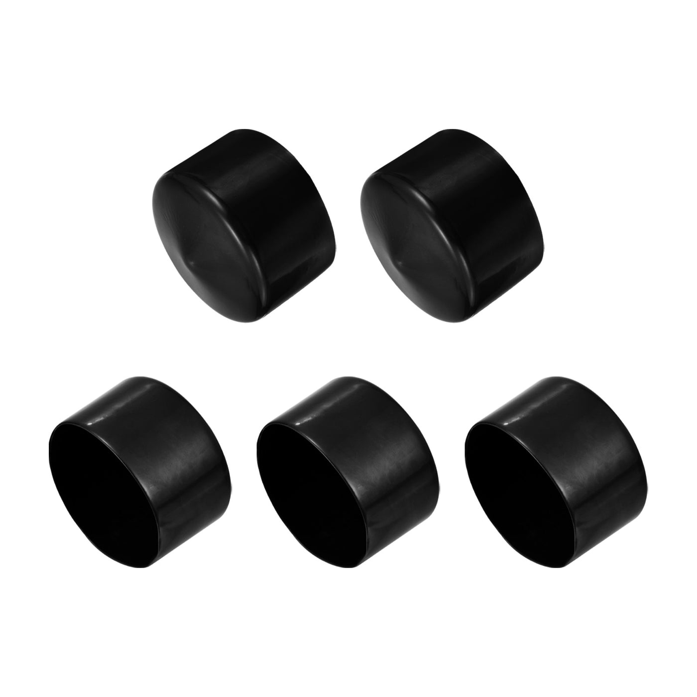 uxcell Uxcell 5pcs Rubber End Caps 2 3/4"(70mm) ID Vinyl PVC Round Tube Bolt Cap Cover Black