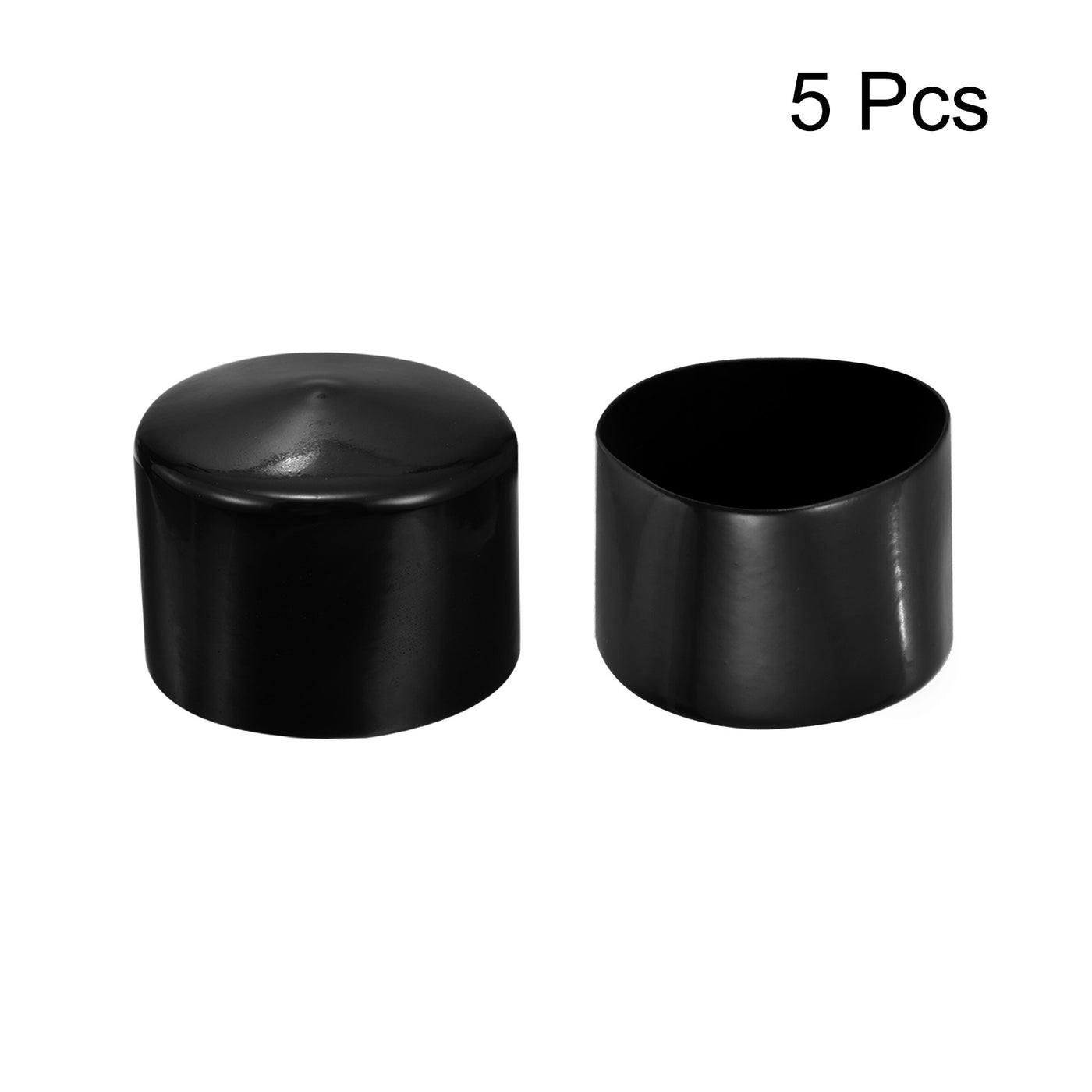 uxcell Uxcell 5pcs Rubber End Caps 3 1/8"(80mm) ID Vinyl PVC Round Tube Bolt Cap Cover Black