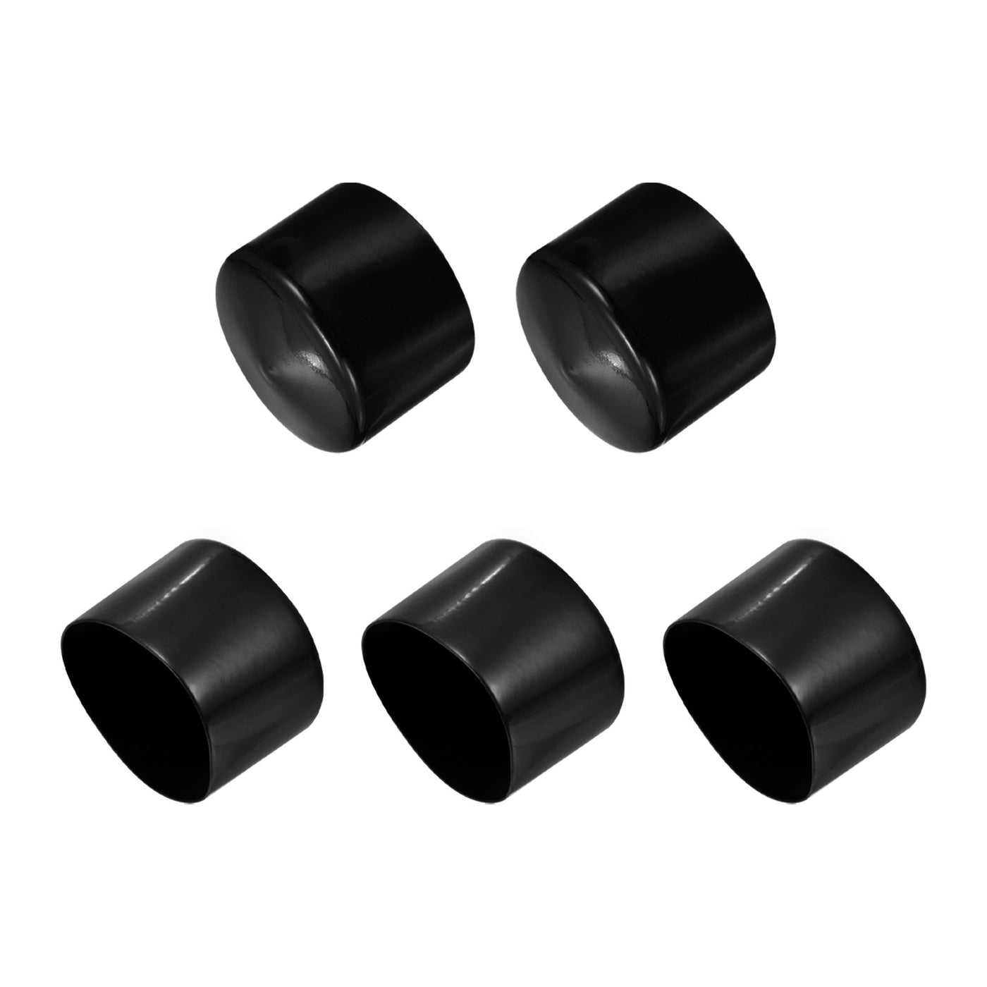 uxcell Uxcell 5pcs Rubber End Caps 3 1/8"(80mm) ID Vinyl PVC Round Tube Bolt Cap Cover Black