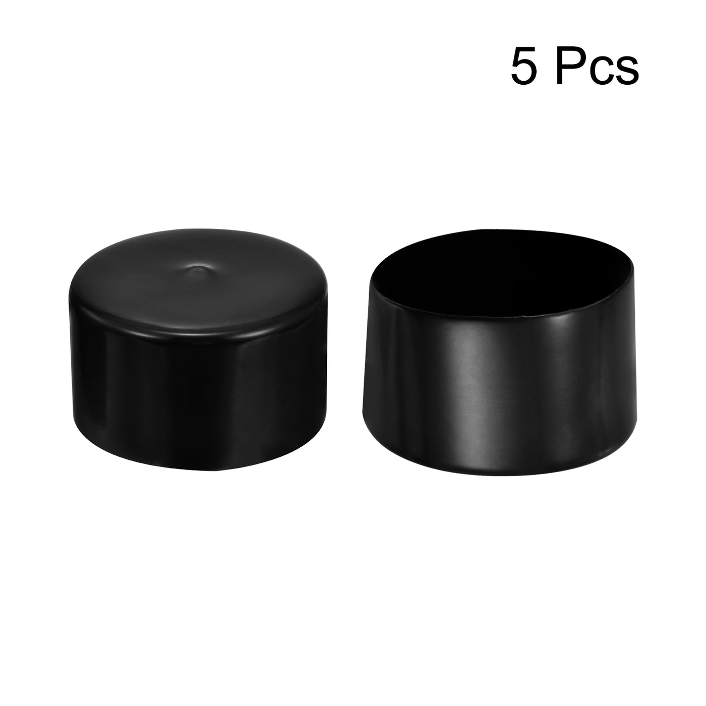 uxcell Uxcell 5pcs Rubber End Caps 3 3/8"(85mm) ID Vinyl PVC Round Tube Bolt Cap Cover Black