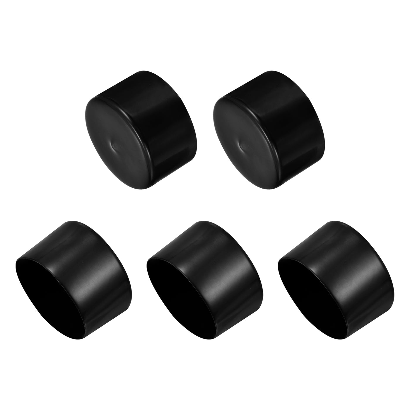 uxcell Uxcell 5pcs Rubber End Caps 3 3/8"(85mm) ID Vinyl PVC Round Tube Bolt Cap Cover Black