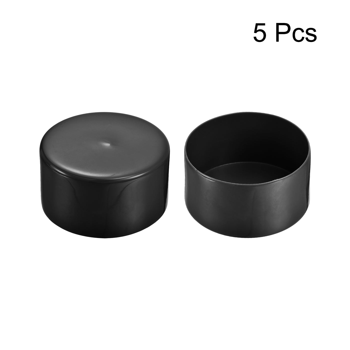 uxcell Uxcell 5pcs Rubber End Caps 3 9/16"(90mm) ID Vinyl PVC Round Tube Bolt Cap Cover Black