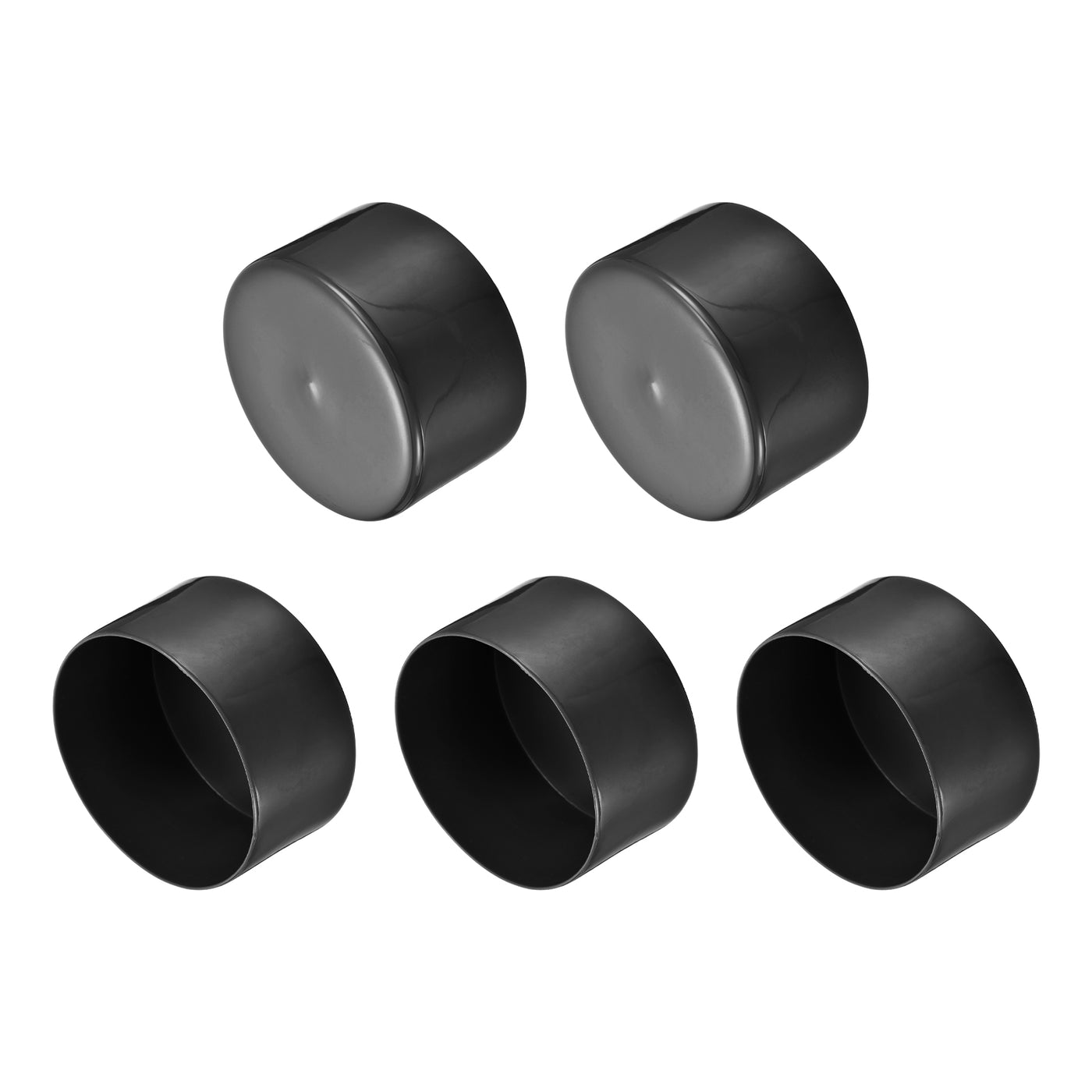 uxcell Uxcell 5pcs Rubber End Caps 3 9/16"(90mm) ID Vinyl PVC Round Tube Bolt Cap Cover Black