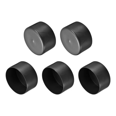 Harfington Uxcell 5pcs Rubber End Caps 3 9/16"(90mm) ID Vinyl PVC Round Tube Bolt Cap Cover Black