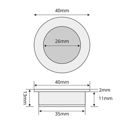 Harfington 1Pcs Stainless Steel Round Shape Concealed Pull Handle with M4x16mm Screws