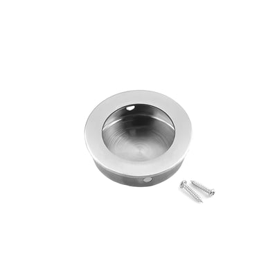 Harfington 1Pcs Stainless Steel Round Shape Concealed Pull Handle with M4x16mm Screws