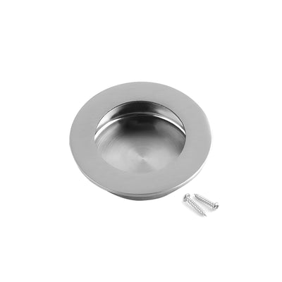 Harfington 1Pcs Stainless Steel Round Shape Concealed Pull Handle with M4x16mm Screws