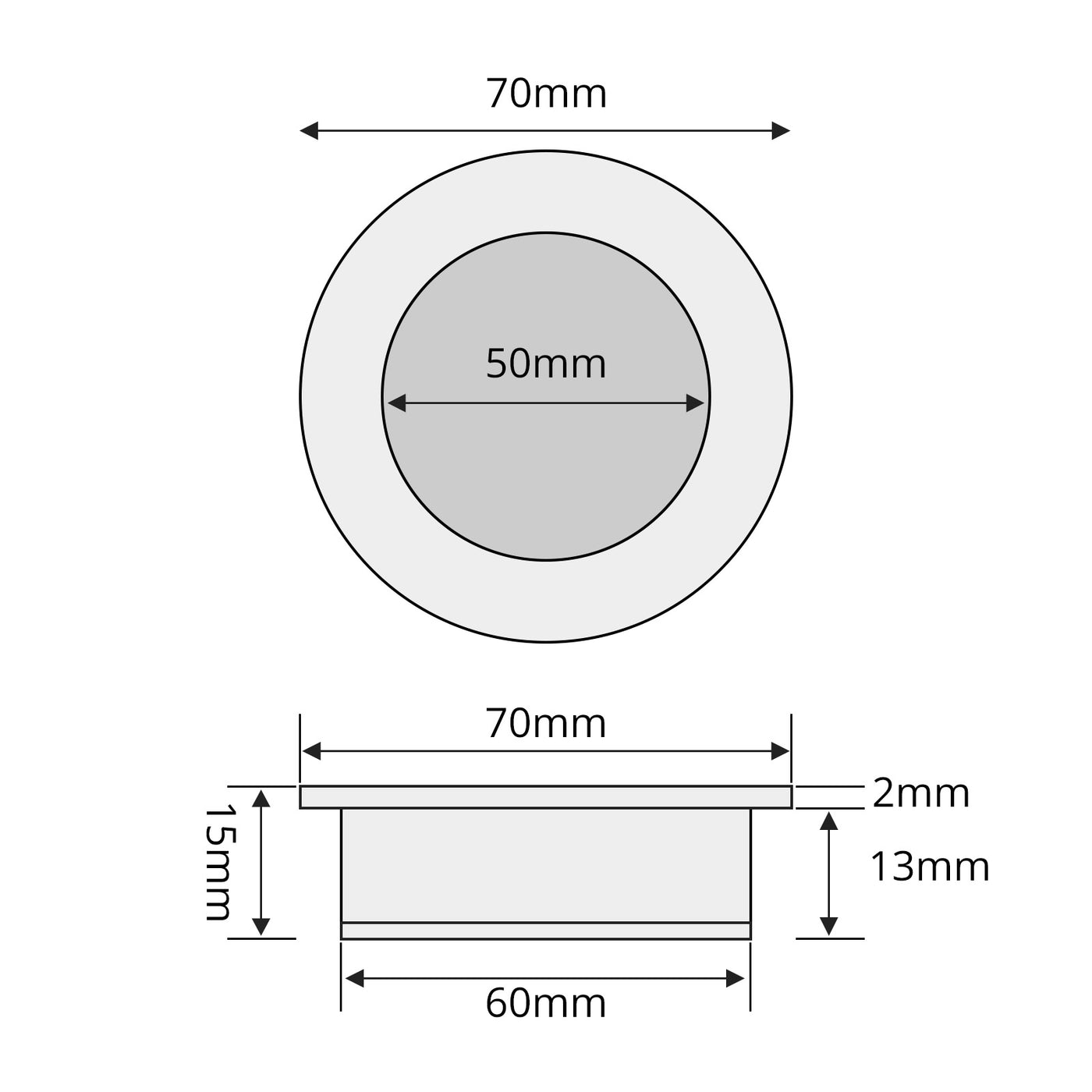 Harfington 1Pcs Stainless Steel Round Shape Concealed Pull Handle with M4x16mm Screws