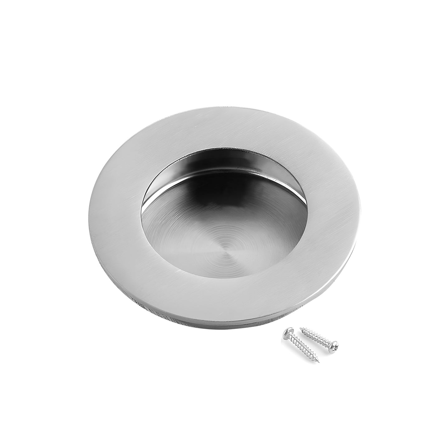 Harfington 1Pcs Stainless Steel Round Shape Concealed Pull Handle with M4x16mm Screws