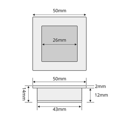 Harfington 1Pcs Stainless Steel Square Shape Concealed Pull Handle with M4x16mm Screws